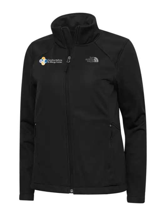 North Face Womens Black Ridgewall Soft Shell Jacket w/Carolina Asthma Logo