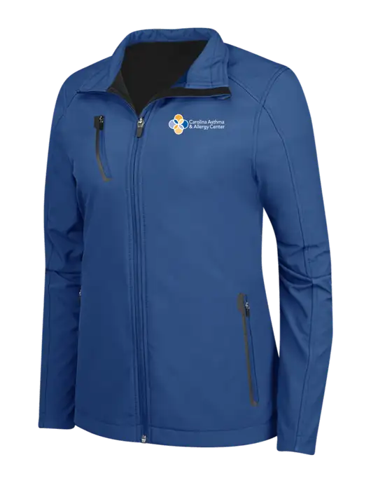 Dark Royal Womens Welded Softshell Jacket w/Carolina Asthma Logo