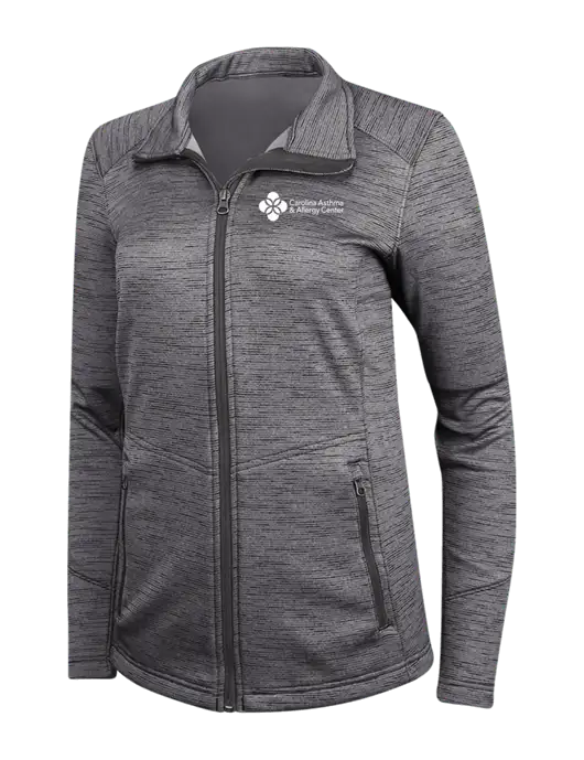 Womens Dark Grey Digi Stripe Fleece Jacket w/Carolina Asthma Logo