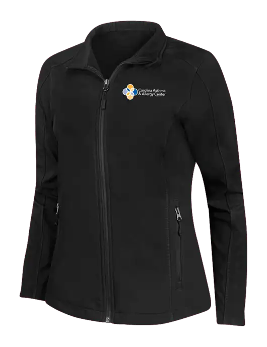 Black Womens Core Soft Shell Jacket w/Carolina Asthma Logo
