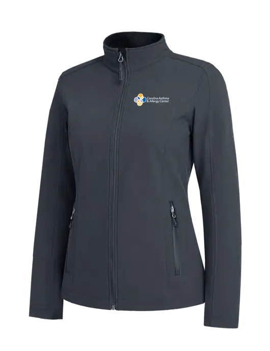 Charcoal Grey Womens Core Soft Shell Jacket w/Carolina Asthma Logo