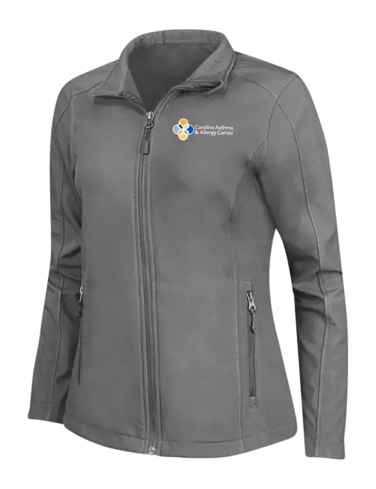 Medium Grey Womens Core Soft Shell Jacket w/Carolina Asthma Logo