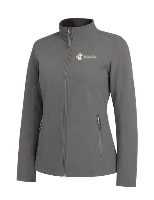 Medium Grey Womens Core Soft Shell Jacket w/Carolina Asthma Logo