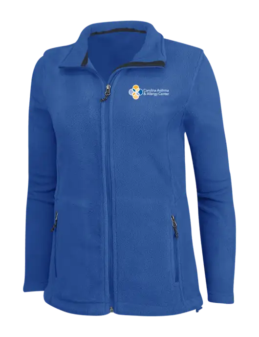 Womens Dark Royal Fleece Jacket w/Carolina Asthma Logo
