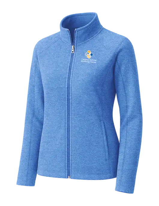 Light Royal Heather Womens Microfleece Full-Zip Jacket w/Carolina Asthma Logo