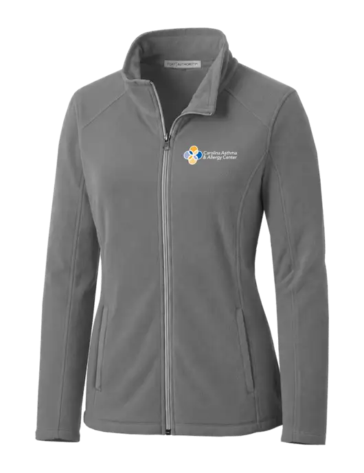 Medium Grey Womens Microfleece Jacket w/Carolina Asthma Logo