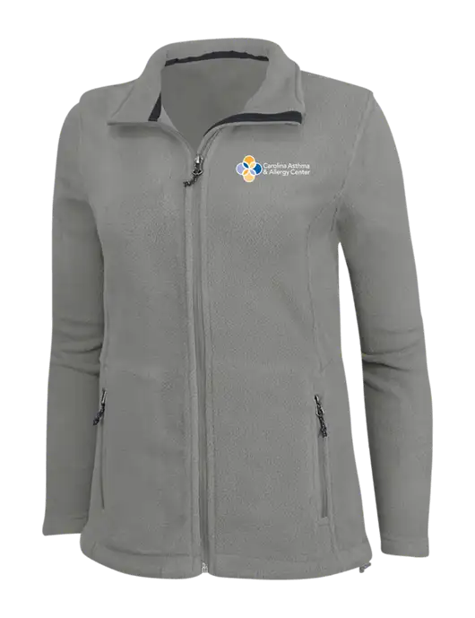 Womens Medium Grey Fleece Jacket w/Carolina Asthma Logo