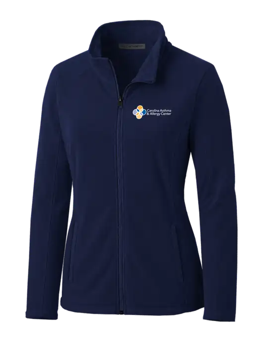 Navy Womens Microfleece Jacket w/Carolina Asthma Logo