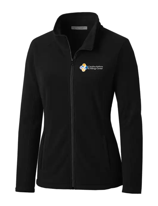 Black Womens Microfleece Jacket w/Carolina Asthma Logo