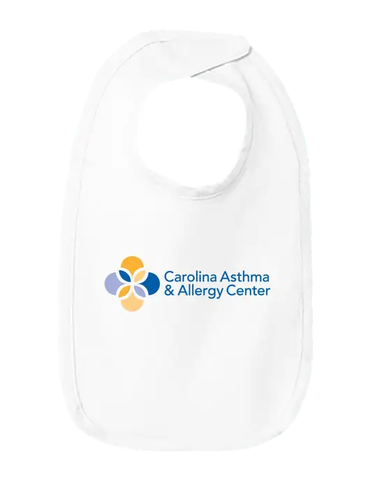 Rabbit Skins White Infant Premium Jersey Bib w/Carolina Asthma Logo