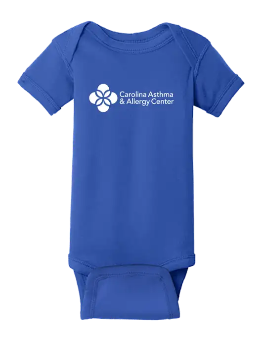 Rabbit Skins Royal Infant Short Sleeve Baby Rib Bodysuit w/Carolina Asthma Logo