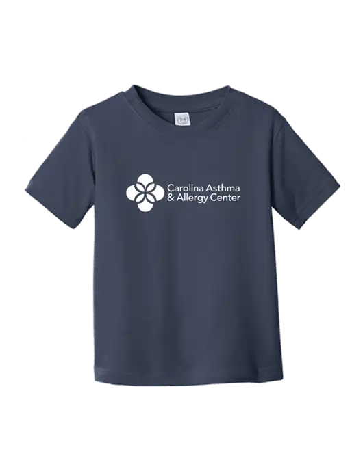 Rabbit Skins Navy Toddler Fine Jersey Tee w/Carolina Asthma Logo