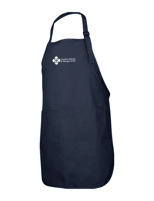 Full-Length Navy Apron With Pockets w/Carolina Asthma Logo