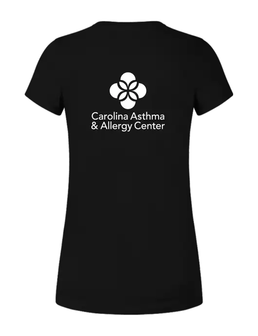 Womens Ring Spun Jet Black 4.5 oz T-Shirt w/Carolina Asthma Logo