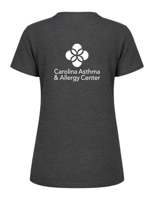 Womens Ring Spun Dark Heather Grey 4.5 oz T-Shirt w/Carolina Asthma Logo