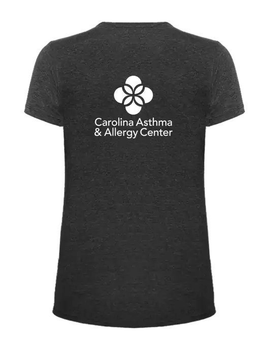 Womens Ring Spun Dark Heather Grey 4.5 oz T-Shirt w/Carolina Asthma Logo