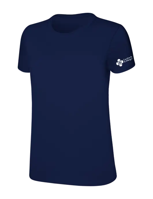 Womens Ring Spun Navy 4.5 oz T-Shirt w/Carolina Asthma Logo