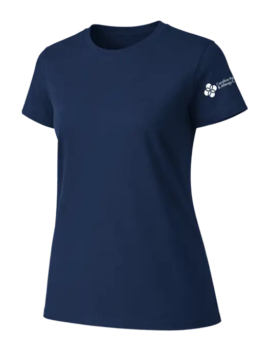 Womens Ring Spun Navy 4.5 oz T-Shirt w/Carolina Asthma Logo