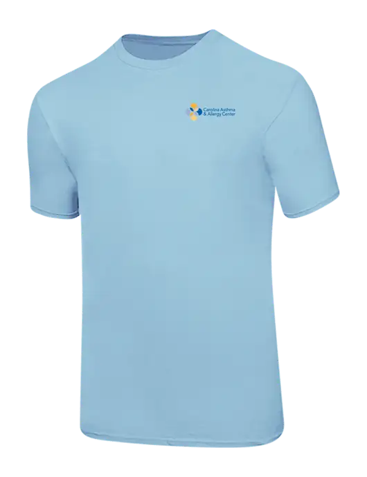 Ring Spun Light Blue 4.5 oz T-Shirt w/Carolina Asthma Logo
