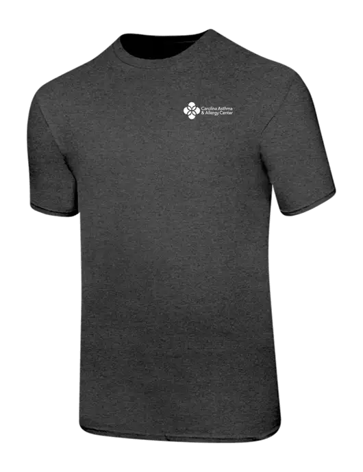 Ring Spun Dark Heather Grey 4.5 oz T-Shirt w/Carolina Asthma Logo
