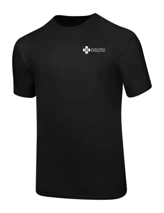 Ring Spun Jet Black 4.5 oz T-Shirt w/Carolina Asthma Logo