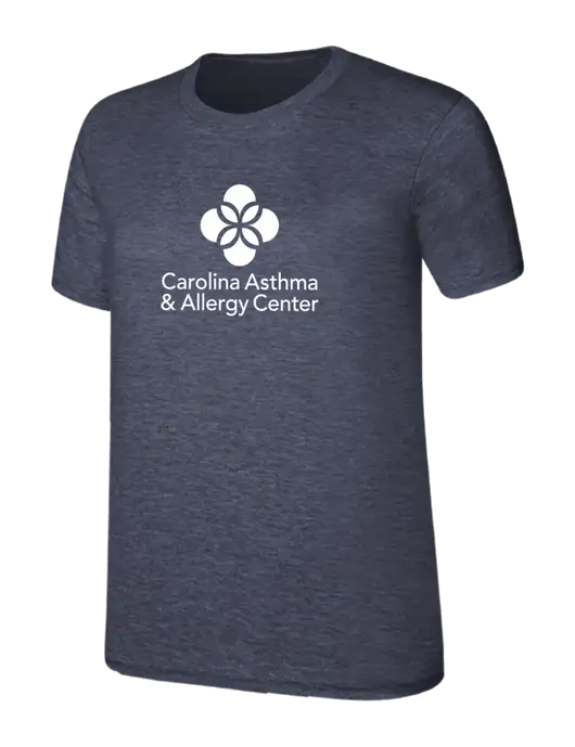 Womens Ring Spun Heather Navy 4.5 oz T-Shirt w/Carolina Asthma Logo