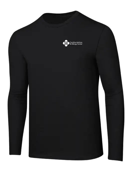 Ring Spun Jet Black 4.5 oz Long Sleeve T-Shirt w/Carolina Asthma Logo