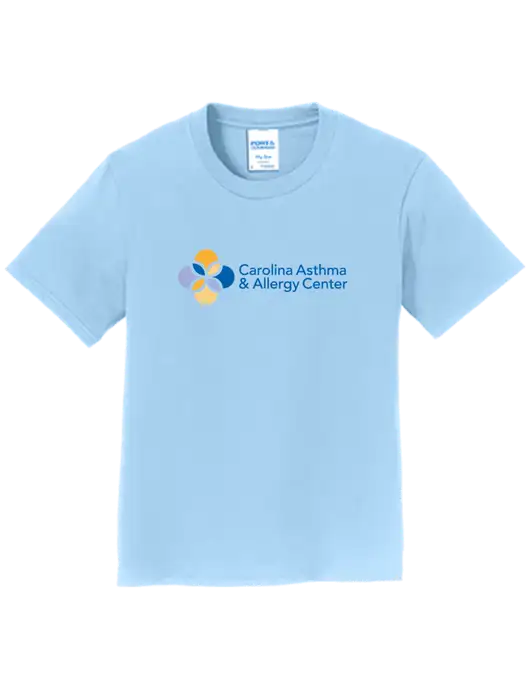 Youth Ring Spun Light Blue 4.5 oz T-Shirt w/Carolina Asthma Logo