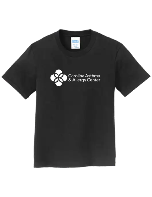 Youth Ring Spun Jet Black 4.5 oz T-Shirt w/Carolina Asthma Logo