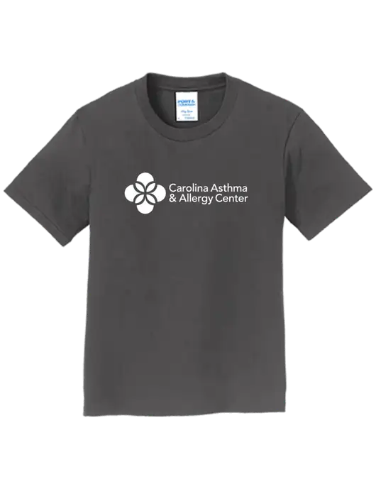 Youth Ring Spun Charcoal 4.5 oz T-Shirt w/Carolina Asthma Logo