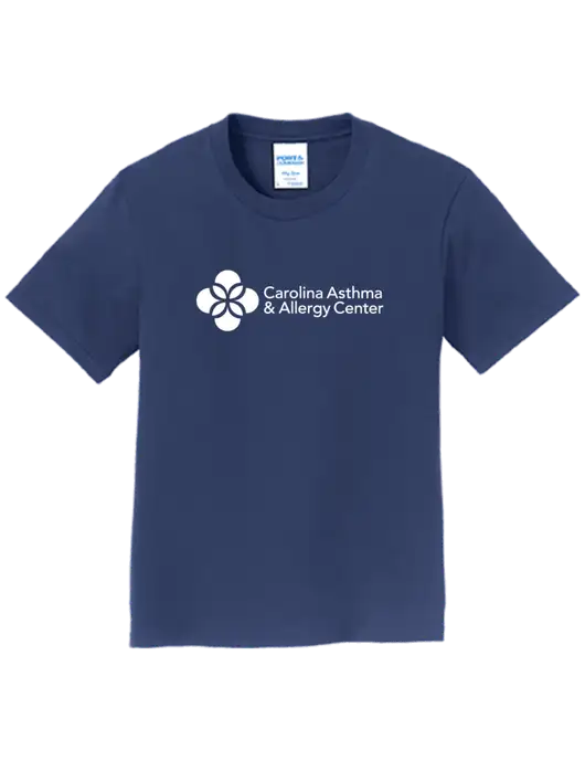 Youth Ring Spun Navy 4.5 oz T-Shirt w/Carolina Asthma Logo