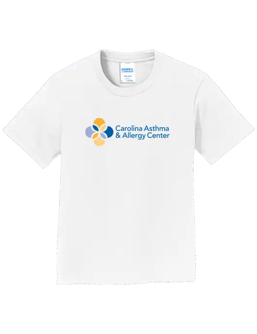 Youth Ring Spun White 4.5 oz T-Shirt w/Carolina Asthma Logo