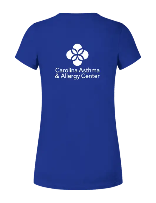 Womens Ring Spun Royal 4.5 oz T-Shirt w/Carolina Asthma Logo