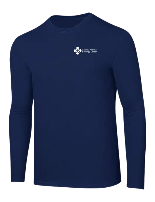 Ring Spun Navy 4.5 oz Long Sleeve T-Shirt w/Carolina Asthma Logo