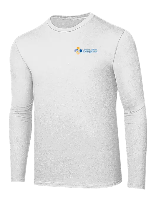 Ring Spun White 4.5 oz Long Sleeve T-Shirt w/Carolina Asthma Logo