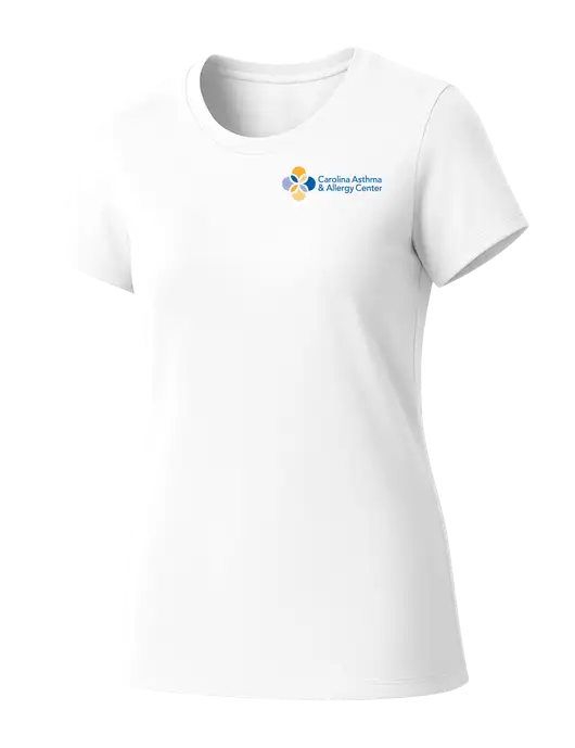 Womens Seriously Soft White T-Shirt w/Carolina Asthma Logo
