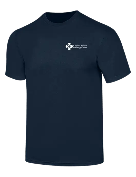 Simply Soft Navy 4.5oz  Poly/Combed Ring Spun Cotton T-Shirt w/Carolina Asthma Logo