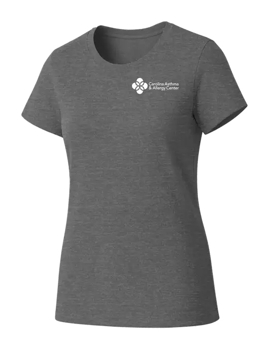 Womens Seriously Soft Grey Frost T-Shirt w/Carolina Asthma Logo