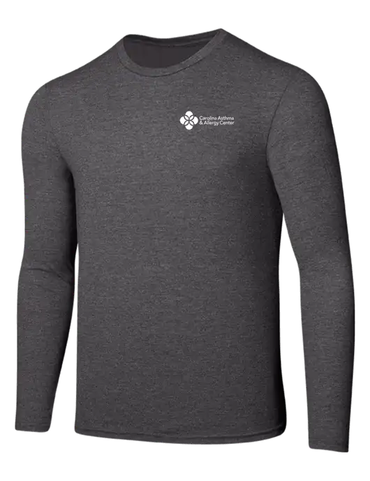 Seriously Soft Heathered Charcoal Long Sleeve T-Shirt w/Carolina Asthma Logo