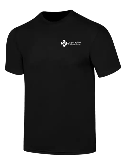 Simply Soft Black 4.5oz  Poly/Combed Ring Spun Cotton T-Shirt w/Carolina Asthma Logo