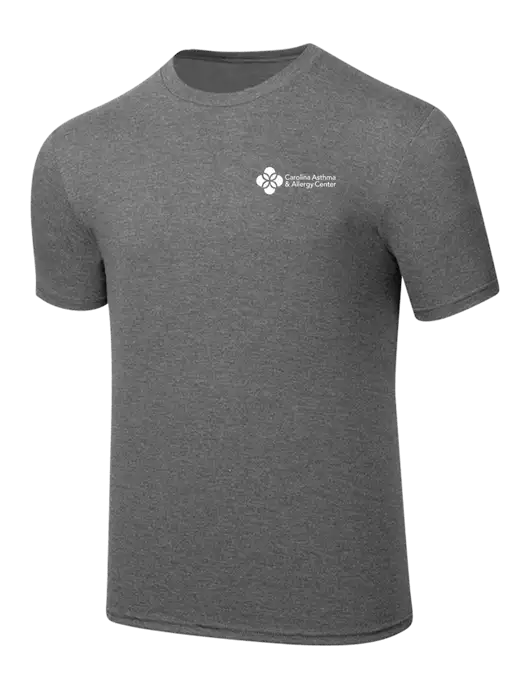 Simply Soft Heathered Medium Grey 4.5oz  Poly/Combed Ring Spun Cotton T-Shirt w/Carolina Asthma Logo