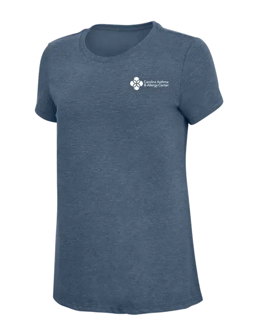Womens Simply Soft Navy Frost 4.5oz  Poly/Combed Ring Spun Cotton T-Shirt w/Carolina Asthma Logo