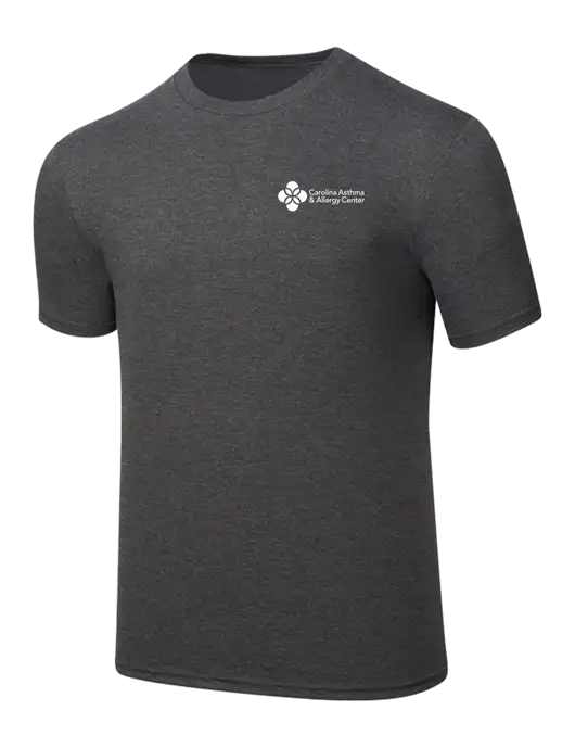 Simply Soft Heathered Charcoal 4.5oz  Poly/Combed Ring Spun Cotton T-Shirt w/Carolina Asthma Logo