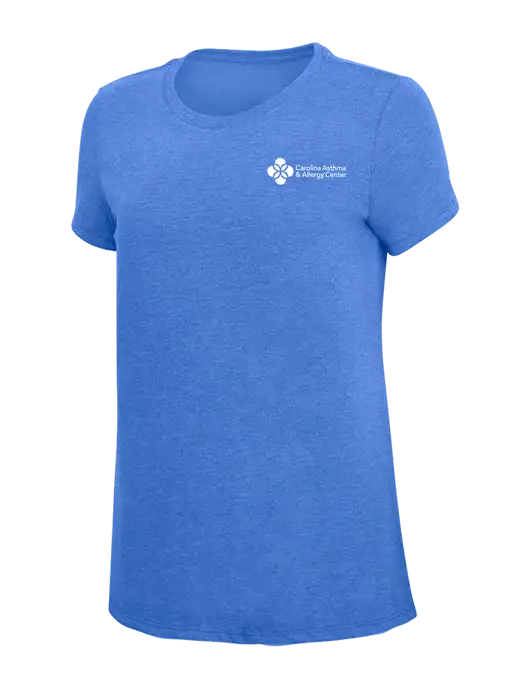 Womens Simply Soft Royal Frost 4.5oz  Poly/Combed Ring Spun Cotton T-Shirt w/Carolina Asthma Logo