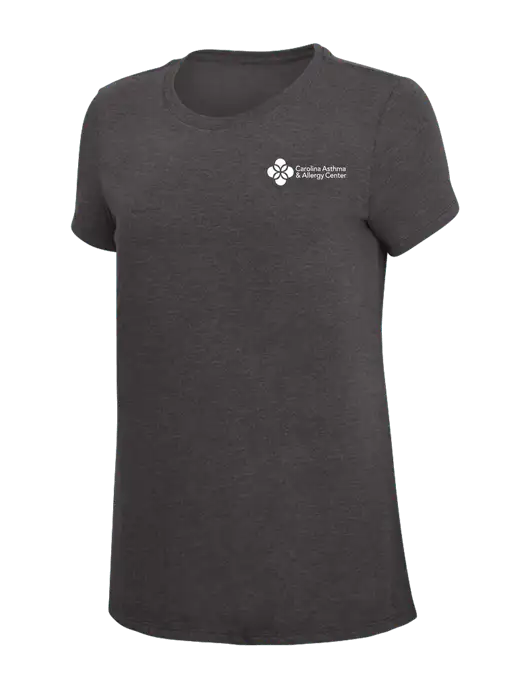 Womens Simply Soft Heather Charcoal 4.5oz  Poly/Combed Ring Spun Cotton T-Shirt w/Carolina Asthma Logo