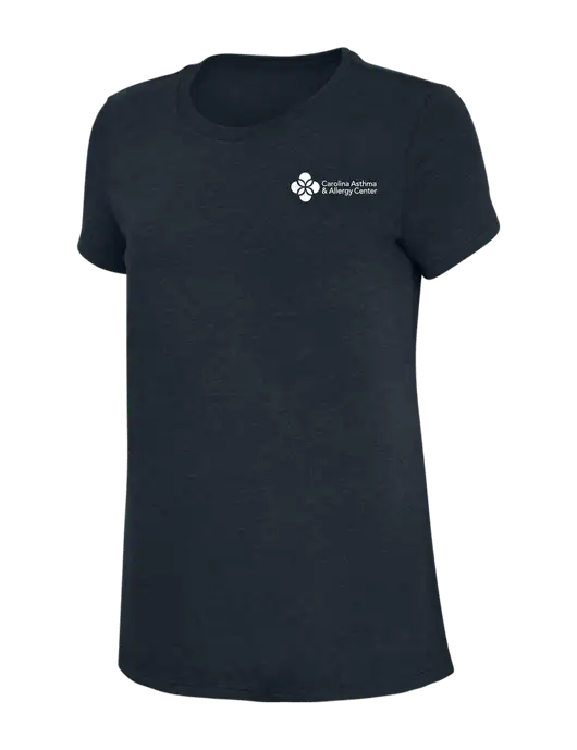 Womens Simply Soft Navy 4.5oz Poly/Combed Ring Spun Cotton T-Shirt w/Carolina Asthma Logo