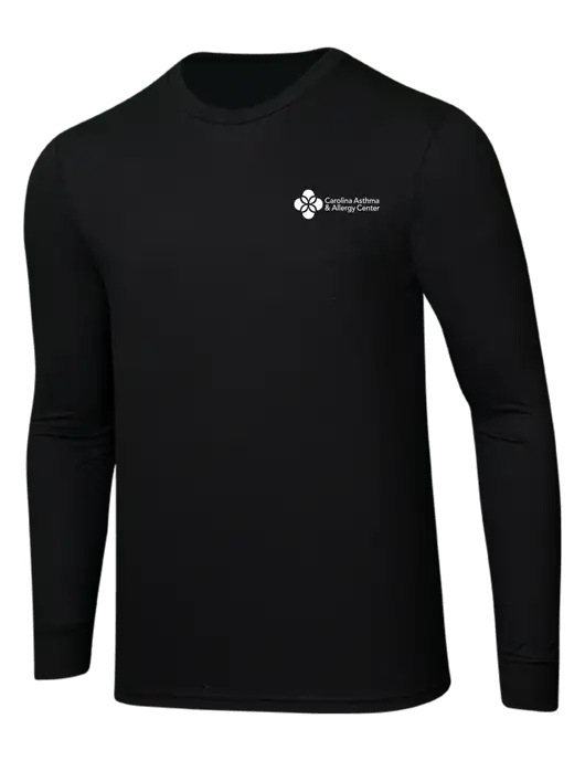 Simply Soft Long Sleeve Black 4.5 oz, Poly/Combed Ring Spun Cotton T-Shirt w/Carolina Asthma Logo