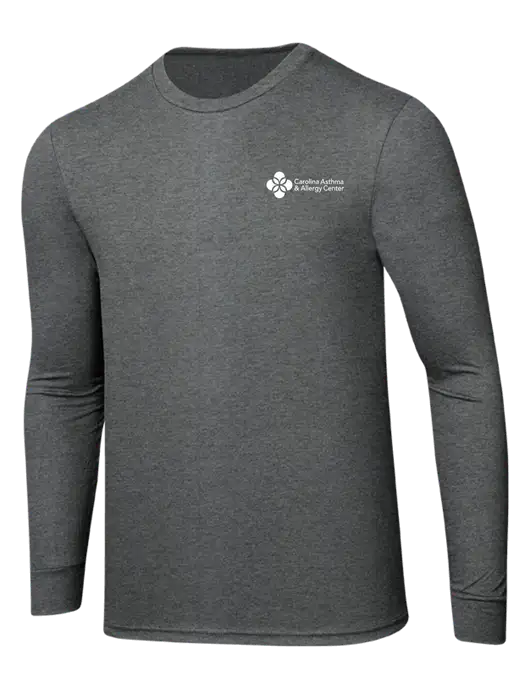 Simply Soft Long Sleeve Medium Grey Frost 4.5 oz, Poly/Combed Ring Spun Cotton T-Shirt w/Carolina Asthma Logo