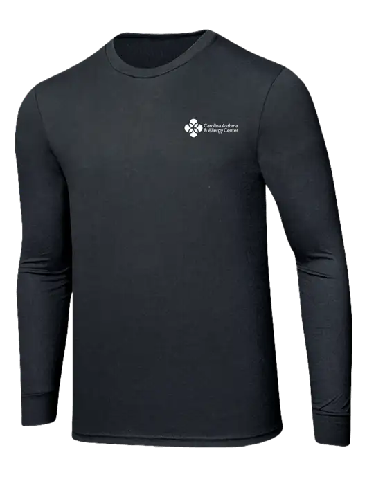 Simply Soft Long Sleeve Black Frost 4.5 oz, Poly/Combed Ring Spun Cotton T-Shirt w/Carolina Asthma Logo