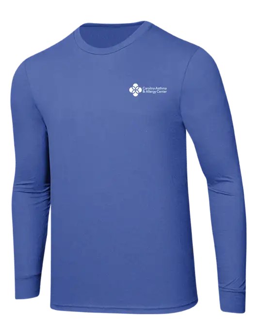 Simply Soft Long Sleeve Royal Frost 4.5 oz, Poly/Combed Ring Spun Cotton T-Shirt w/Carolina Asthma Logo